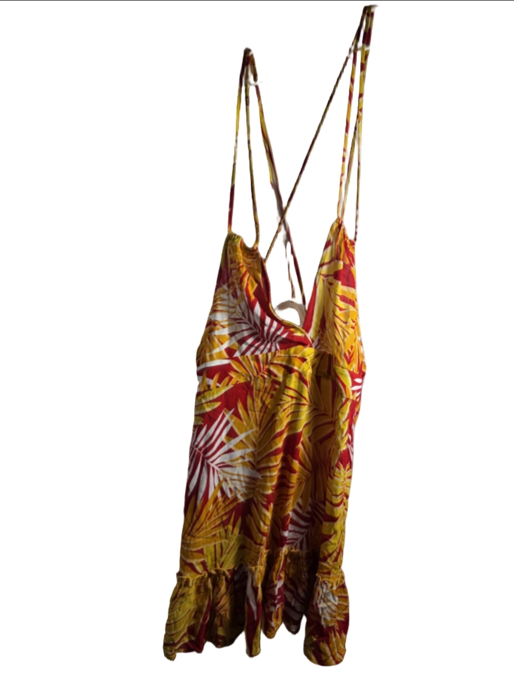 Women's Cupshe Mini Dress Size S Yellow Red Tropical Print beach travel